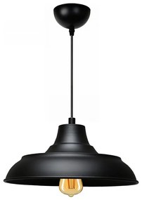 Lampa wisząca na przewodzie AYD 1xE27/40W/230V czarna
