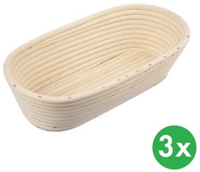 Koszyk do pieczywa owalny, rattan, 32 x 15 x 9 cm, 3 szt