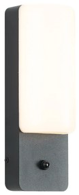 Lampa ścienna zewnętrzna czarna z czujnikiem zmierzchu, w zestawie LED - Shift
