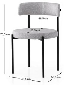 Zestaw krzeseł do jadalni Gini Light Grey andBlack, 2 szt.