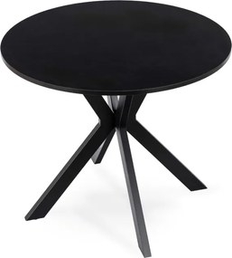 Stół Okrągły LAUREN 90 cm Czarny Loft Nowoczesny