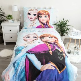 Bawełniana jednoosobowa pościel dziecięca 140x200 cm Frozen "Light blue" – Jerry Fabrics