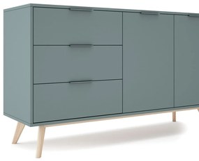 Szarozielona komoda 140x81x40 cm Pisco – Marckeric