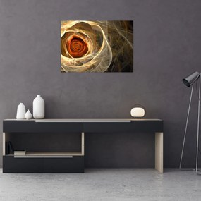 Obraz na szkle - Abstrakcyjne róże w ognistych kolorach (70x50 cm)