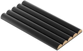 Czarny ryflowany panel ścienny R1-L08