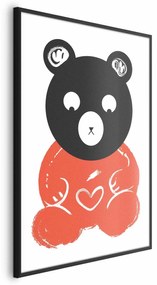 Plakat Zamyślony miś 21x30 cm z ramą czarną bez marginesu ARTGEIST B