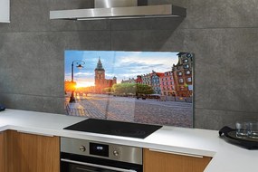 Panel szklany do Kuchni Gdańska Starówka o Świcie