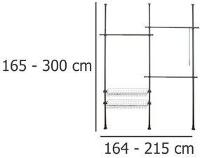 Teleskopowy system do garderoby HERKULES BASIC, podwójny, WENKO