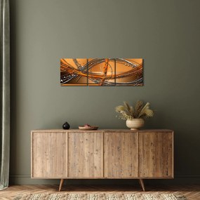 Abstrakcyjny obraz (z zegarem) (90x30 cm)