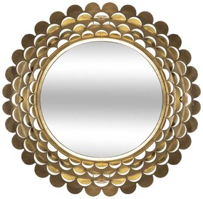 Lustro glamour złote, metalowa rama, Ø 91 cm