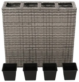 Szara duża donica ogrodowa z technorattanu - Irvan