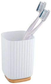 Biały kubek na szczoteczki do zębów Wenko Rotello