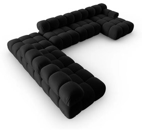 Czarna aksamitna sofa 379 cm Bellis – Micadoni Home