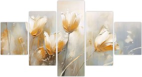 Obraz - Malowanie tulipanów (125x70 cm)