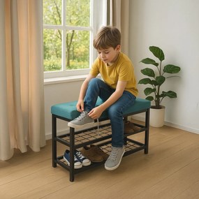 Szafka na buty z 2 półkami, zielona