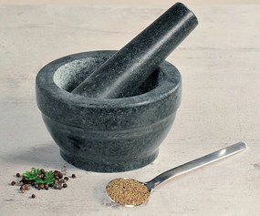 Solidny moździerz z tłuczkiem z granitu, moździerz granitowy, moździerz kamienny, moździerz do ziół, akcesoria kuchenne, KESPER