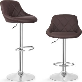 MIADOMODO Stołek barowy 2 szt, bez podłokietnika, brązowy