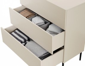 Komoda z szufladami Nicole 100 cm - kaszmir / czarne nóżki