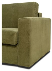 Sztruksowa sofa rozkładana w kolorze khaki Scandic Elbeko