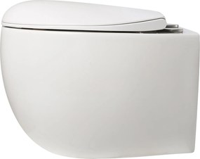 Miska WC wisząca bezkołnierzowa biała EGANI White z deską wolnoopadającą typu Slim