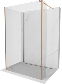 Mexen Kioto ścianka prysznicowa Walk-in 140 x 90 x 30 cm, transparent, miedź szczotkowana - 800-140-090-221-65-00-030