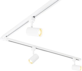 Nowoczesny system oświetlenia szynowego z 6 białymi reflektorami jednofazowymi 300 cm - Iconic Jeana