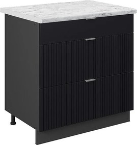 Szafka dolna do kuchni czarne paski 80x60x82 fame-line