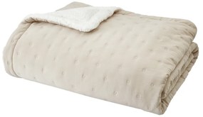 Kremowa narzuta pikowana z materiału sherpa 220x230 cm Cosy Nori – Catherine Lansfield