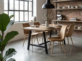 Brązowe aksamitne krzesło LAVA ALMOND BROWN