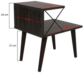 Stolik nocny Cross Ciemnobrązowy