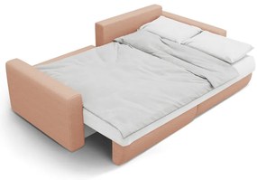 Różowy rozkładany narożnik ze schowkiem Belfast – Cosmopolitan Design
