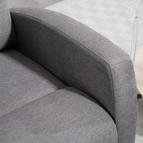 HOMCOM Regulowany Fotel Relaksacyjny z Podnóżkiem, Nowoczesny Tapicerowany Fotel, Ciemnoszary
