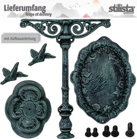 STILISTA Poidło żeliwne dla ptaków 45 x 29 cm, antyczna ziel