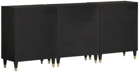 Czarna długa komoda w stylu retro - Rebex 12X