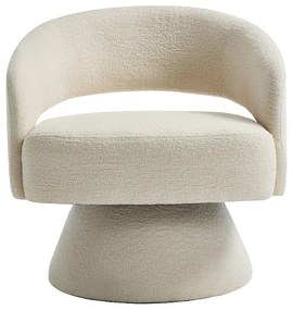 Fotel obrotowy z beżowej aksamitnej tkaniny  FEDOTE