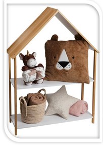 Regał do pokoju dziecka domek, bambus i MDF, 80 x 30 x 108 cm