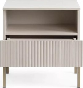 Stolik nocny Shark 54 cm nowoczesny ryflowany MDF szafka nocna do sypialni elegancka z ABS