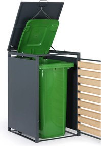 Wiata na pojemnik na odpady 240 l, 1160 x 695 x 800 mm, dekor drewna