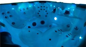 JACUZZI OGRODOWE PREMIUM WANNA  SPA 5-OSOBOWA WHITE OBUDOWA BROWN LED 230x230 CM