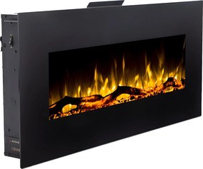 Kominek elektryczny LALITA - Szer. 110 x Gł. 14 x Wys. 49 cm - Czarny