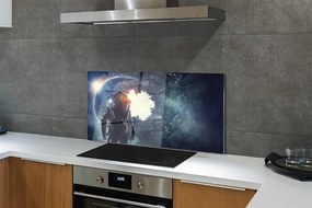 Szklany Panel Cybernetyczna Postać i Mechanizmy