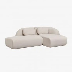 Sofa Modułowy Z Prawym Szezlongiem, 2-częściowy Z Lewym Szezlongiem, Tapicerowany Tkaniną Chenille Coquette Szenila Kremowy Beż - Sklum