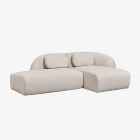 Sofa Modułowy Z Szezlongiem Po Prawej Stronie, 2-częściowy Z Lewym Szezlongiem Z Tkaniny Chenille Coquette Kremowo-beżowy Szenil - Sklum