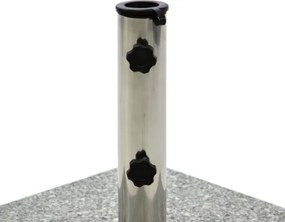 Podstawa z granitu i stali nierdzewnej kwadratowa z kółeczkami pod parasol 50 k