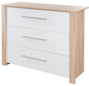 Białp-naturalna niska komoda dziecięca w dekorze dębu z przewijakiem 112x98 cm – Roba
