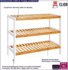 Skandynawska Szafka Biały Na Buty Naturalny + M7-D40