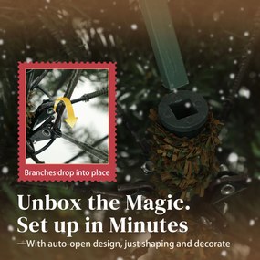 HOMCOM Sztuczna choinka, 180 cm, gęste gałęzie, realistyczny wygląd, ognioodporna, plastik, metal, Zielony | Aosom PL