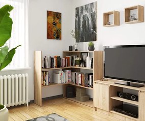 Narożny niski regał na książki dąb sonoma M3-Z55