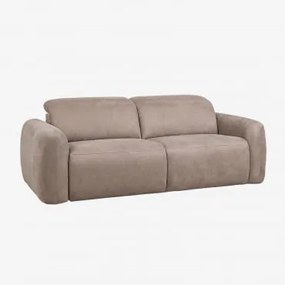 Sofa Dwuosobowa Rozkładana I Elektryczna Tapicerowana Peggy Brązowa Szenila Pszeniczna - Sklum