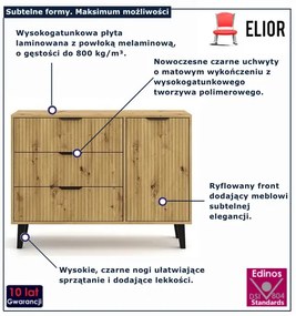 Nowoczesna komoda dąb artisan - Henex 6X